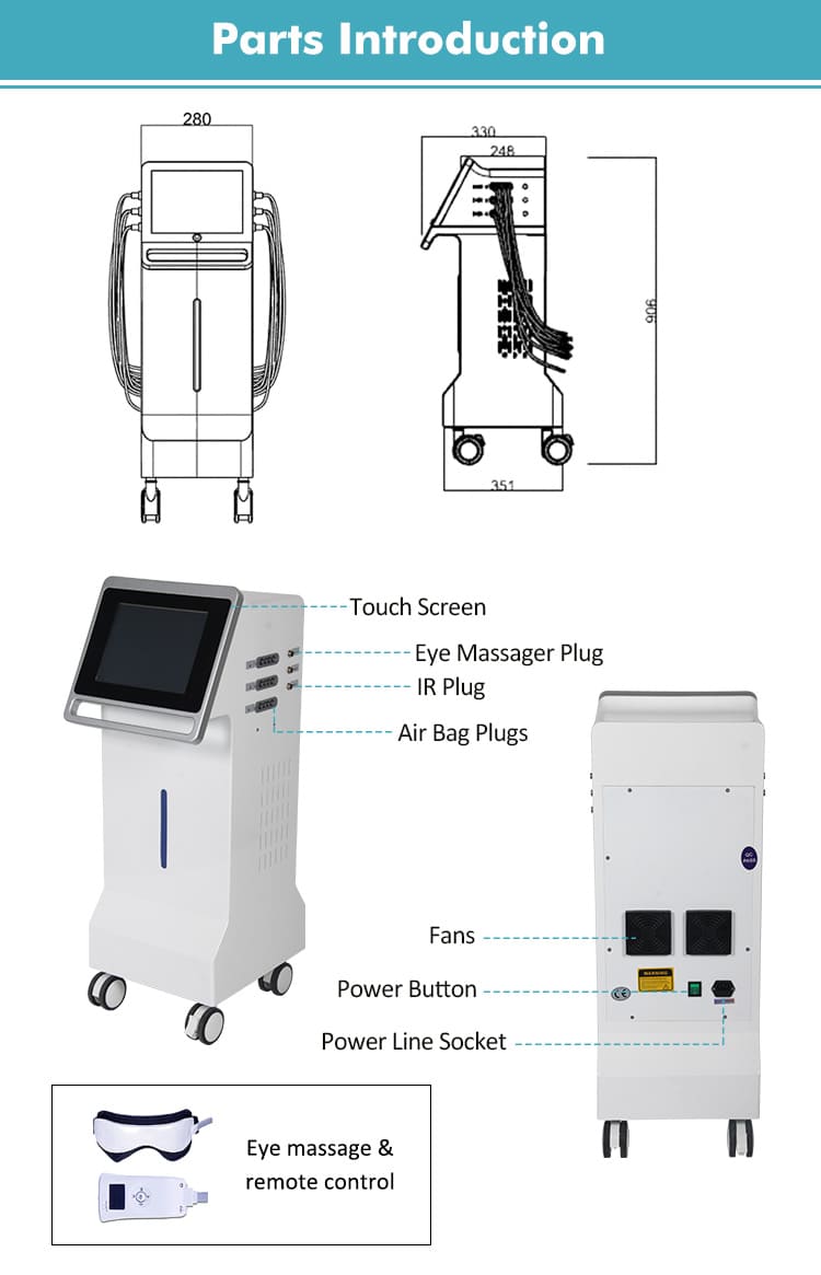 air pressure lymphatic drainage machine