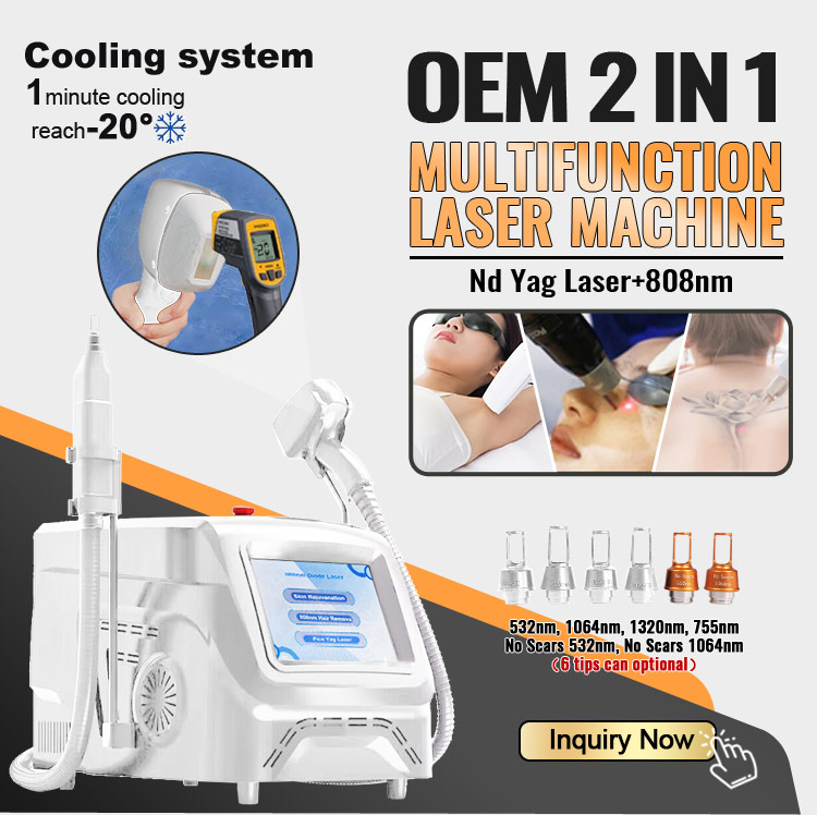 Portable 2 in 1 multifunction laser hair machine