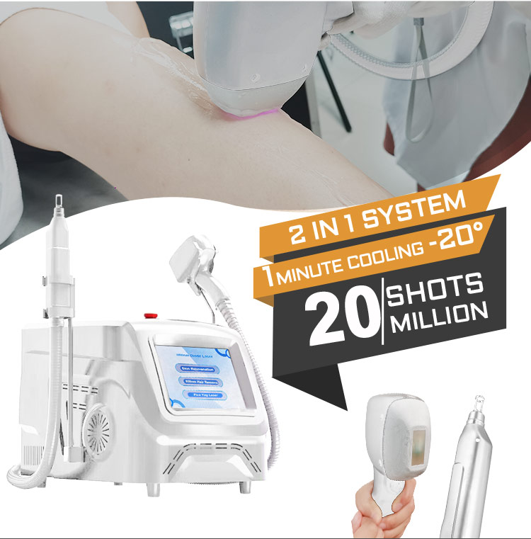 Portable 2 in 1 multifunction laser hair machine